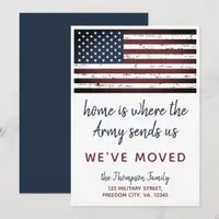 Military PCS Move We've Moved Army American Flag A Announcement