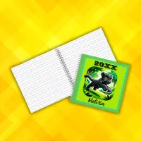 Monogrammed with Black and Green Panther Cub | Notebook