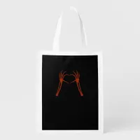 Skeleton Hands Heart Sign Costume Funny Halloween  Grocery Bag