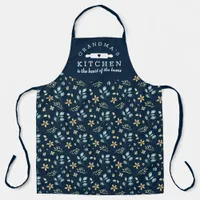 Grandma's Kitchen Blue Floral Pattern Apron