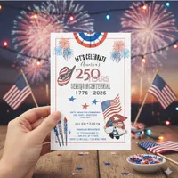 America's 250th Semiquincentennial Fun Watercolor  Invitation