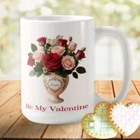 Elegant Rose Flowers Floral Pink Valentine's Day Coffee Mug