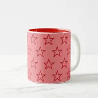 Mug - Red Stars on Pink