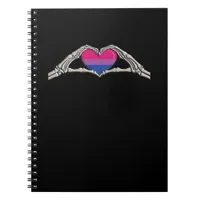 Bone Hands Heart Bisexual Goth Minimal Design Notebook