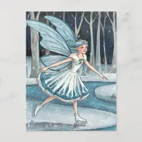 An iceskating fairy postcard