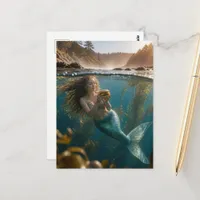 Mermaid With a Cheeseburger Postcard