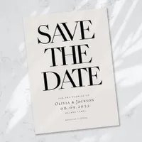 Modern Minimalist Bold Typography Wedding Save The Date