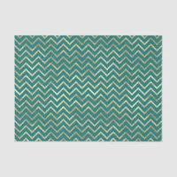 Teal and Gold Foil Chevron Tissue Paper