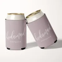 Dusty Lavender Bridesmaid Modern Script  Can Cooler