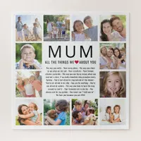 Mum Photos Things We Love About You Mother's Day Jigsaw Puzzle