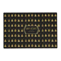 Christmas Trees and Snowflake Pattern Gold ID863 Placemat