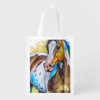 Paint Horse Watercolor Grocery Bag