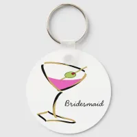 fun martini gold keychain