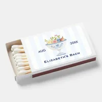 Coastal Blue Chinoiserie Hamptons Bachelorette Matchboxes