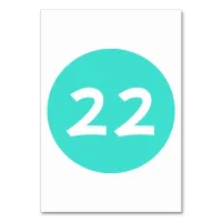 Turquoise Circle Table Number