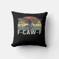 F-Caw-F Cow Funny Bird Vintage Sunset Funny Humor Throw Pillow
