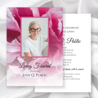 Pink Peony Flower Living Funeral Party Invitation