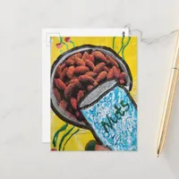 Bowl of Nuts Mixed Media Collage Postcard