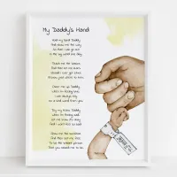 Hold My Hand Daddy Keepsake Poem Dad Gift Poster