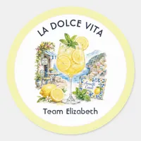 La Dolce Vita Amalfi Coast Team Bride Bachelorette Classic Round Sticker