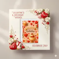 Sweet Peach 3D Whimsical Birthday Valentine Holiday Card
