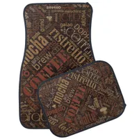 Coffee on Burlap Word Cloud Brown ID283 Car Floor Mat