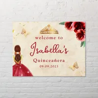 Vintage Quinceañera Floral Welcome Sign