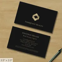 Simple Black Gold Logo Business Card