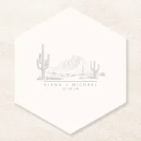 Desert Vibes Wedding Thank You Landscape ID1019 Paper Coaster