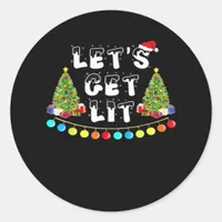 Let's Get Lit Christmas Essential Classic Round Sticker