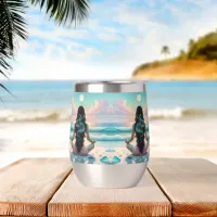 Harmony Meditation on Beach Thermal Wine Tumbler