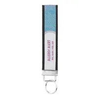 Customizable Vibrant Colorful Floral Allergy Alert Wrist Keychain