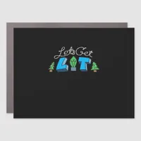 Let's Get Lit Christmas Classic Car Magnet
