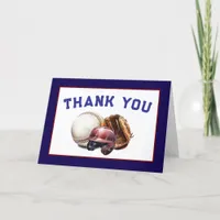 Baseball First Year Down 1st Birthday Thank You Card