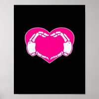Heart Skeleton Hands Gothic Valentine  Classic Poster