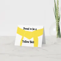 Martial Arts Proud to be a Yellow Belt Card