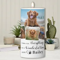 Pet Memorial Keepsake From The Dog 4 Photo Pillar Candle