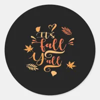 Happy Fall Y’all It’s Fall Y’all Retro Classic Classic Round Sticker