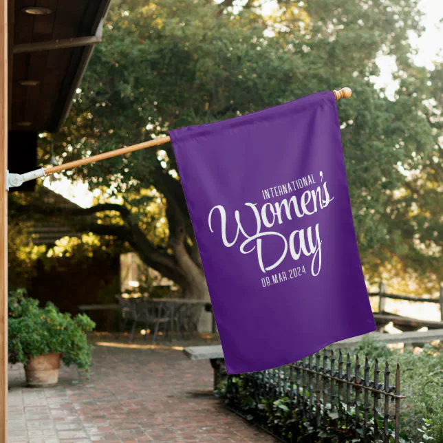 Purple Script International Women's Day March 8 House Flag