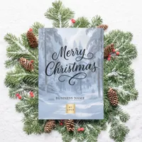 Merry Christmas winter snow business logo Holiday Card