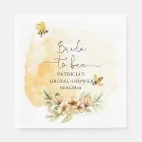 Bride To Bee Honeybee Floral Bridal Shower Napkins