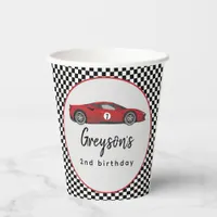 Two Fast Race Car Boy 2nd Birthday Party Paper Cups