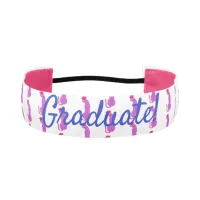 Graduation pink and blue leopards athletic headband