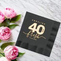 Elegant Modern Girly 40 and Fresh Foil Napkins