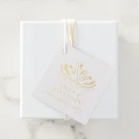 Modern Two Swans In Love Thank You Wedding Foil Favor Tags