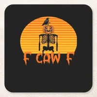 F-Caw-F Crow Classic Aesthetic Casual Square Paper Coaster