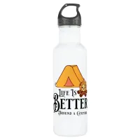 Life is Better around a Campfire Stainless Steel Water Bottle