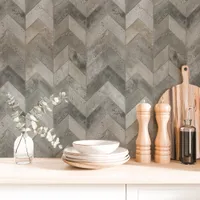 Gray Concrete Herringbone Chevron Wallpaper