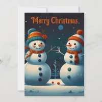 Jolly Snowmen Christmas Cheer Holiday Card