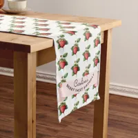 Berry Sweet Strawbery Baby Girl Birthday Party Short Table Runner